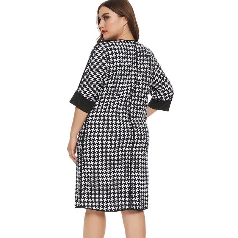 2020 Fall womens Long sleeves Printed Dress fashion Ladies Retro party elegant Plus Size dresses Women Clothing 4XL 5XL 6XL