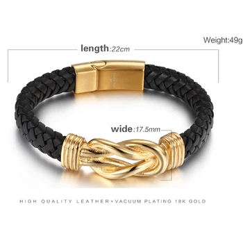 

Tiasri High Quality Leather Bracelet For Men 316L Vacuum Metallizing Gothic Steampunk Style Jewelry Accessories Wholesale