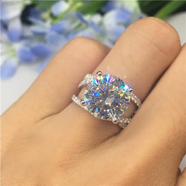 

2019 New Arrival Big Zircon CZ Stone Silver Cute Rings for Women Wedding Engagement Ring Fashion Jewelry diamond band