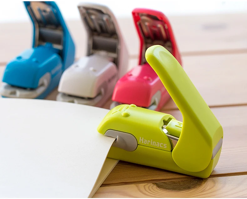 1pc KOKUYO Harinacs Staple-Free Mini Stapler Press Type Embossing Stapler Office School Supplies