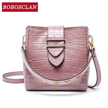 

BOBOSCLAN Vintage Leather Women Shoulder Bag Totes Bags Large Capacity Bucket Purse Luxury Designer Ladies Handbag 2020