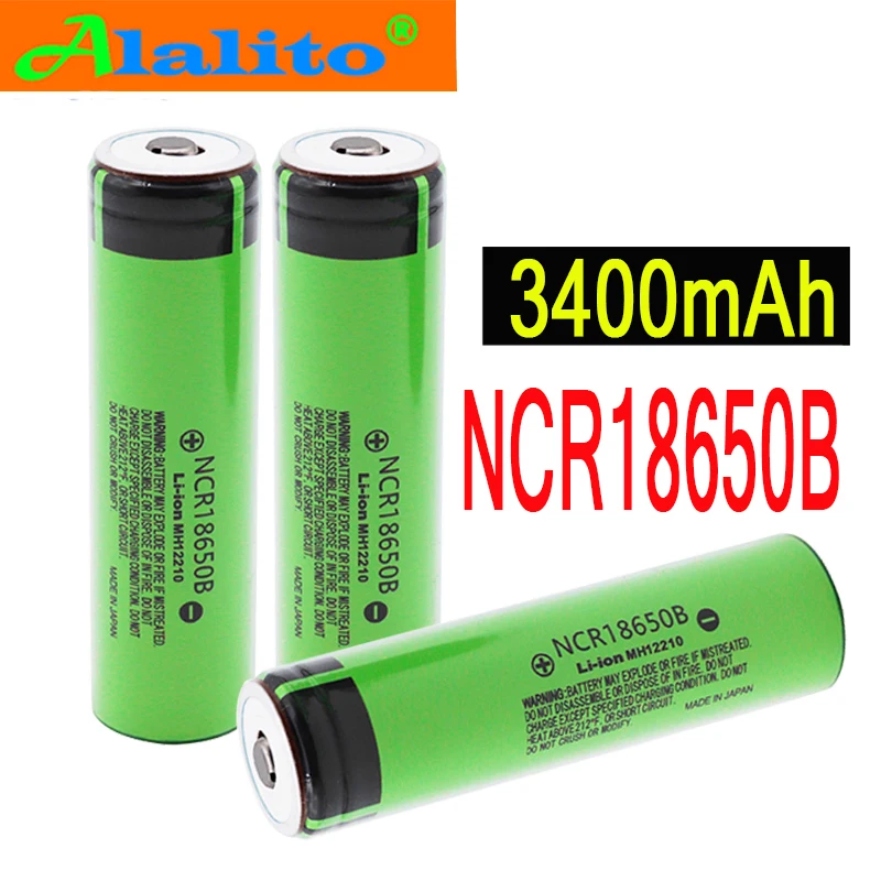 100% Original Genuine 3.7v 18650 Rechargeable Battery 3400mAh Lithium NCR18650B For toys Flashlight batteries |