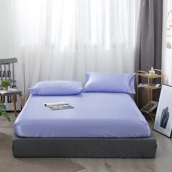 

Bed Sheet Satin Silk Mattress Cover for Bed Set King Size Smooth Soft Cool Protector Sheet with Elastic Rope Mattress for Bed