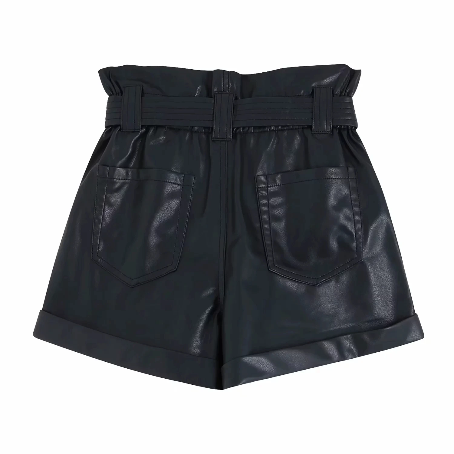 Сексуальный пояс из искусственной кожи шорты женские черные мини байкерские шорты Уличная Женская высокая талия повседневные шорты женские короткие брюки