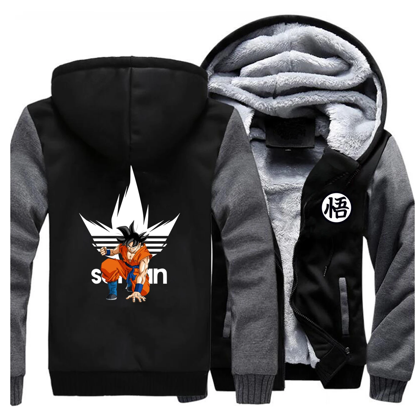 Keep Warm Winter Dragon Ball Mens Hoodies Super Saiyan Print Sweatshirt Japan Anime Casual Thick Jacket Coats Cartoon Hoody