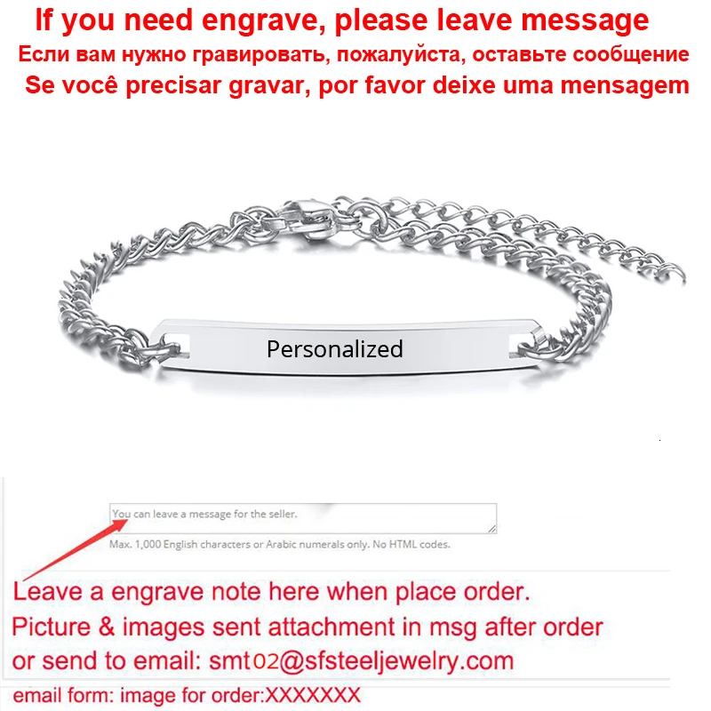 personalized silver Персонализированные детские браслет-цепочка Нержавеющая сталь цвета: золотистый, серебристый тон регулируемый лазерной гравировки для мальчиков и девочек имя, сообщение - Окраска металла: personalized silver