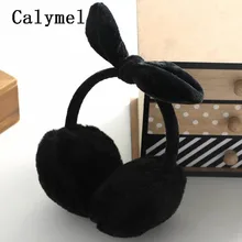 Calymel новые милые зимние теплые наушники плюшевые теплые милые теплые наушники с бантом меховые наушники зимние наушники