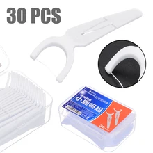 30 шт./кор. Пластик стоматологический Стик для зубной нити провод с нейлоновой оплеткой Портативный уход за зубами чистящее средство для чистки зубов, набор инструментов для гигиены полости рта
