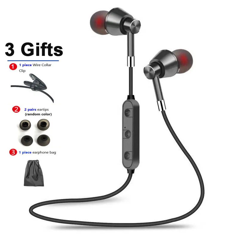 Bluetooth Беспроводные спортивные наушники стерео висит шеи металлические магнитные