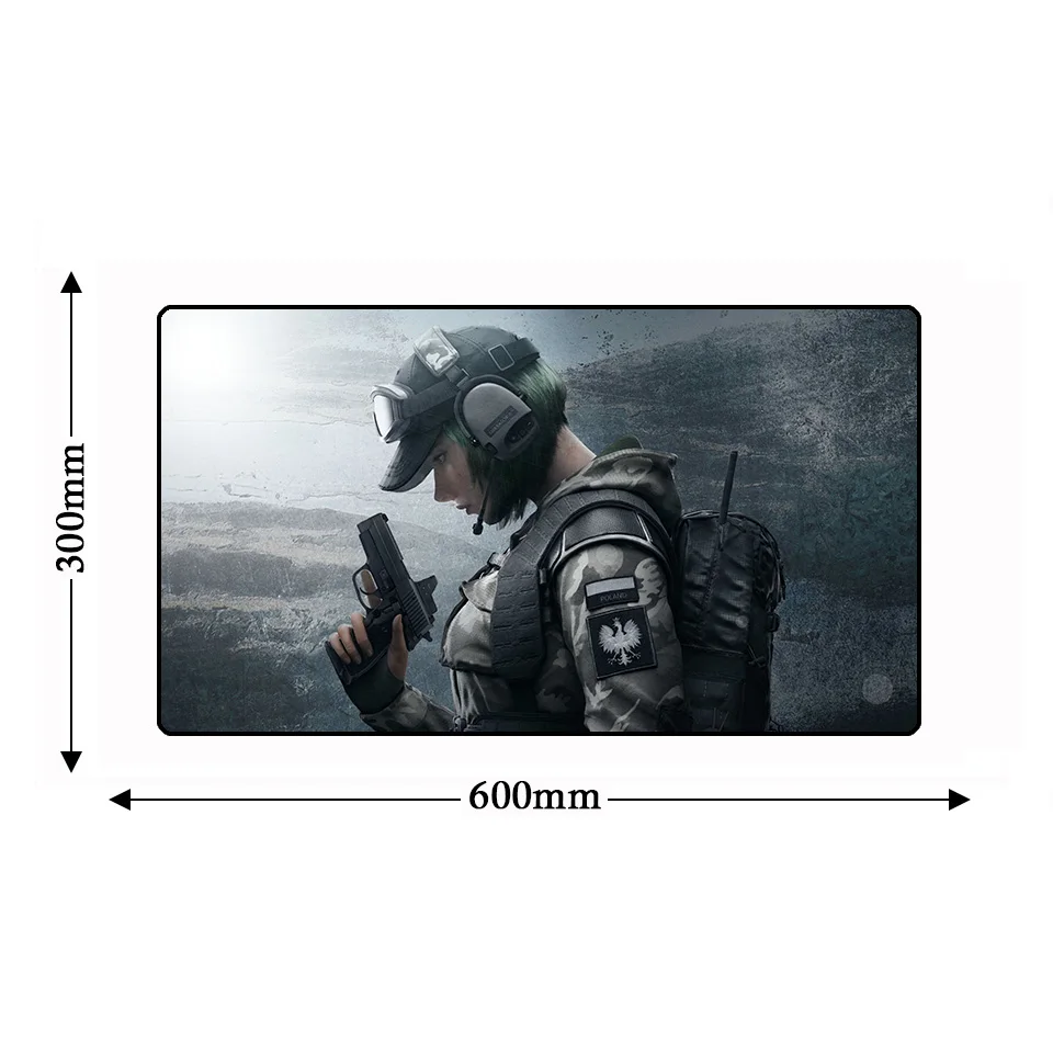 Большой Lockedge Rainbow Six Siege компьютерный коврик для мыши tapis de souris 60*30 см нескользящий Настольный коврик игровая клавиатура геймер большой коврик для мыши