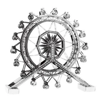 

3D Puzzle Ferris Wheel Architecture DIY Assembly Model Kits Cut Jigsaw Toy Gift
