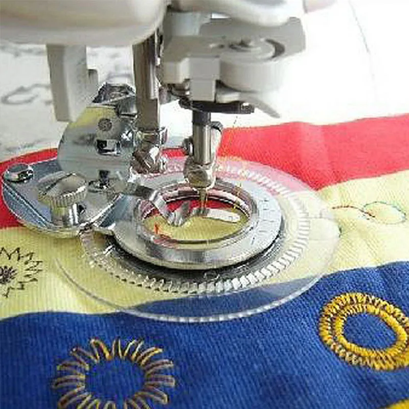 Многоцветный Многофункциональная бытовая швейная машина прижимная лента для ног Измерьте линейкой стежка руководство швейная присоединение к ножке металлический AA7016-2 - Цвет: Многоцветный