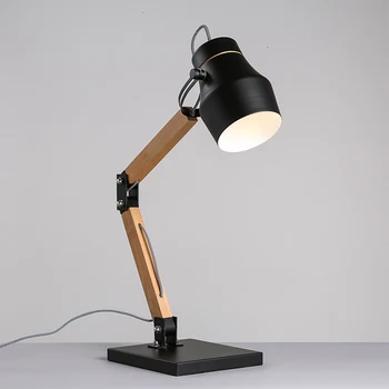 

Nodic Black Wood Table Lamp Desk Lamp For Living Reading deco mariage luminaria de mesa