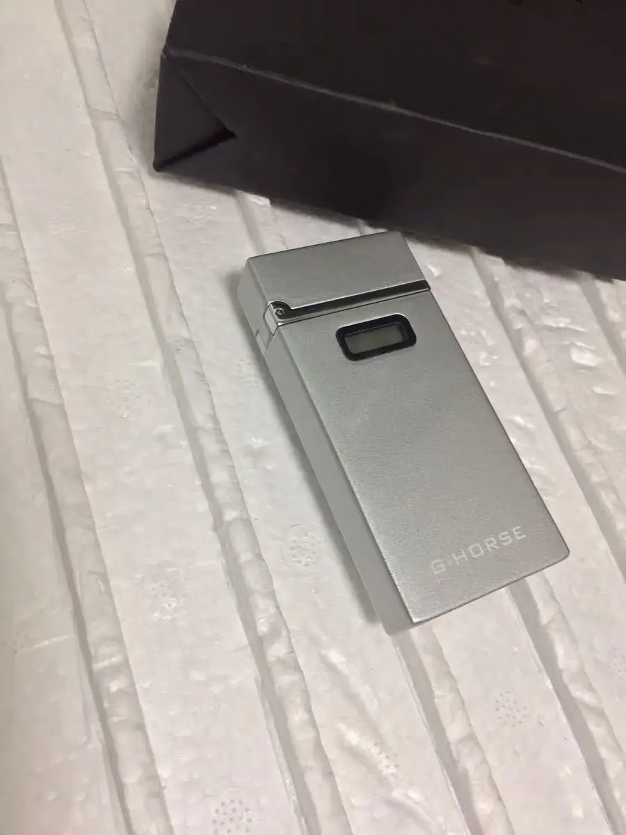 Silver USB перезаряжаемая зажигалка с светодиодный дисплеем питания ветрозащитные дуговые Плазменные зажигалки гаджеты для мужчин USB прикуриватель - Цвет: Silver