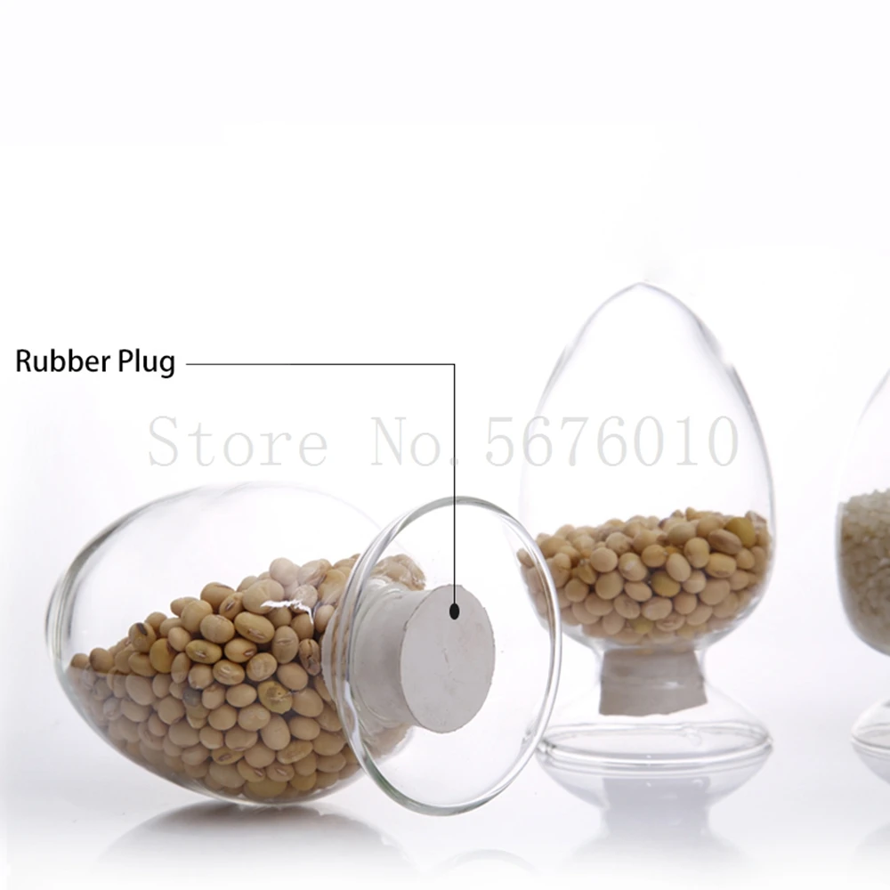 Seed bottle Cone heart bottle thickened glass 125 250 500ml clear chemical sample glass with stopper