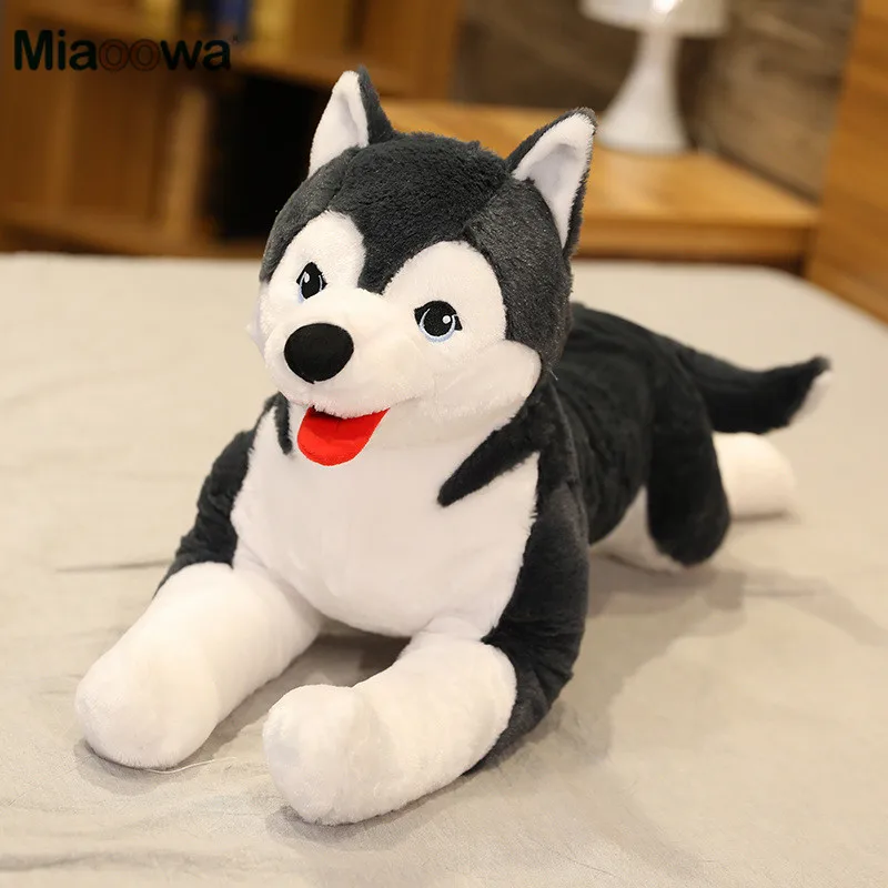 Husky Dog Plush Toy Simulation Stuffed Dog Animal Toys Soft Baby Doll Kids Girl Lovely Birthday Gift Just6F