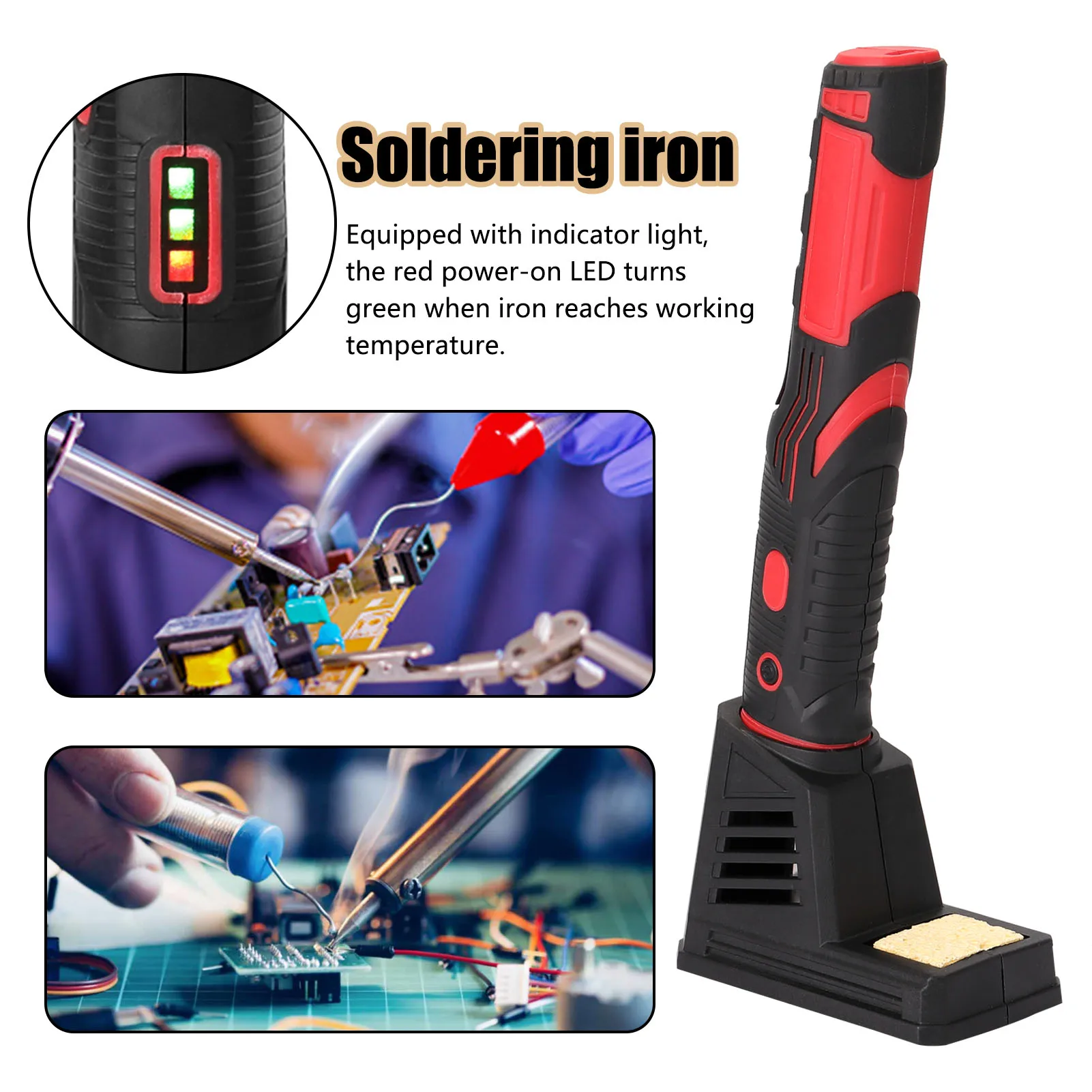 480℃ Cordless Electric Soldering Iron Charging Solder Iron Rechargeable Lithium Battery ferro de solda with Bright LED Light ac 225 arc welder