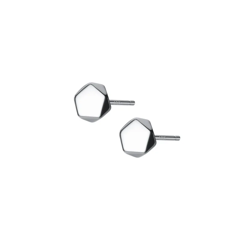LKO 925 Sterling Silver Trend Simplicity Geometry Pentagonal Stud Earrings for Women Men Anti-allergy Ear Pin Fine Jewelry - Image 6