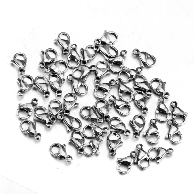

Stainless Steel 50Pcs/lot Lobster Clasps Hooks for DIY Chain Link Necklace Bracelet End Connectors Jewelry Making Accessories