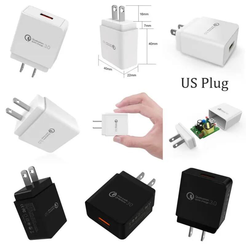 5V QC 3,0 Быстрая зарядка 1 USB порт EU/US/UKPlug дорожное настенное зарядное устройство адаптер