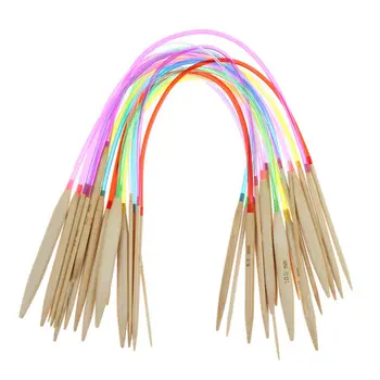 

18 pieces Circular bamboo with colorful plastic cording Knitting Needles knitting tools for yarn