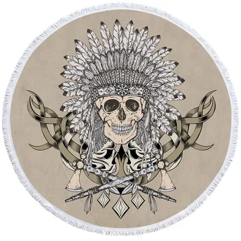 

Hot Sale Indian skull Beach Towel for Adults Beach Wall Tapestry Yoga Carpet Quick-Dry Bath Towel Bathrobe Beachwear Blanket