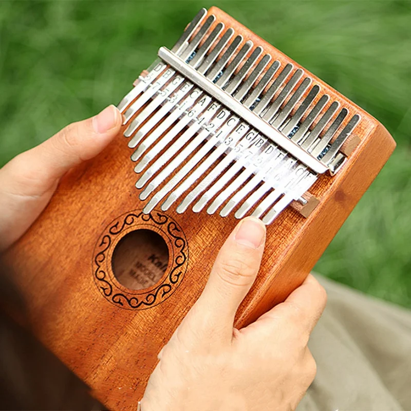 17 Keys Kalimba African Solid Thumb Finger Piano 17 Keys Solid Wood Kalimba Musical Instrument