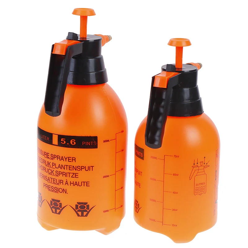 2L/3L оранжевый ручной триггер давления распылитель бутылка Регулируемая медная насадка ручной воздушный компрессионный насос спрей бутылка 1 шт