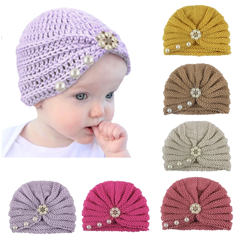 

Knitted Winter Baby Hat for Girls Candy Color Infant Baby Beanie Turban Hats Newborn Baby Cap for Boys Accessories