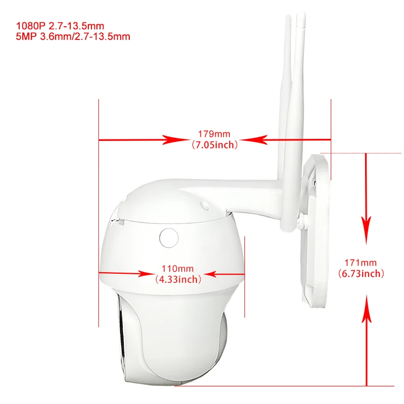 5MP Wireless 5X Zoom MINI PTZ IP WIFI Camera Speed Dome CCTV Video Security Cam RTSP Outdoor IR 30M Two Way Audio P2P CamHi 5MP mini camera ip camera wifi camera surveillance camera wifi ip camera