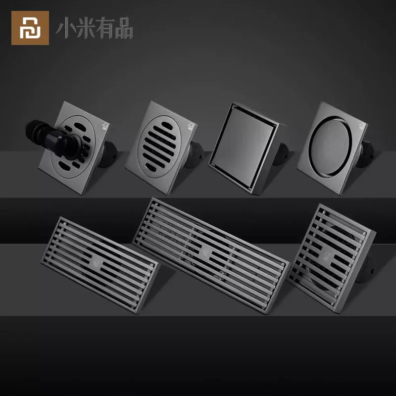 

Youpin Floor Drain Square Shower Bathroom Wash Machine Sink Drain Strainer Stainless Steel Thickened Sewer Anti-Odor Submarine