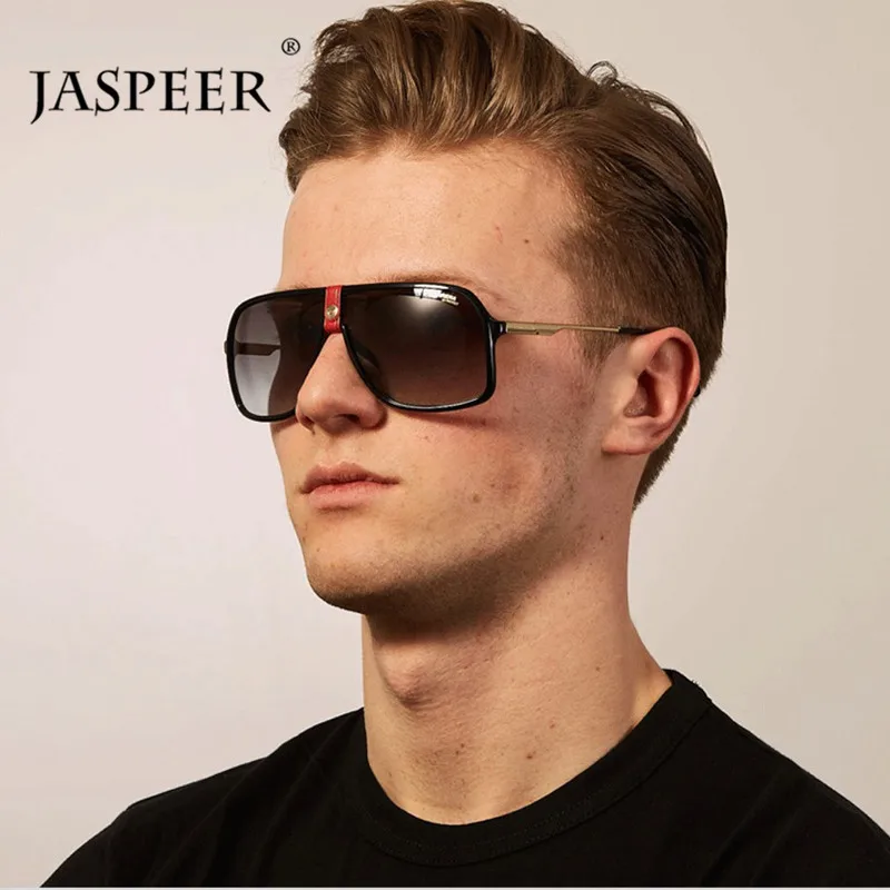 Мужские и женские квадратные очки JASPEER большие Винтажные Солнцезащитные в стиле