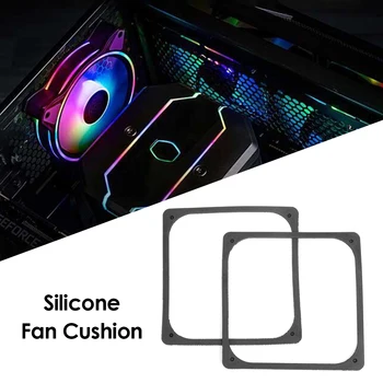 

120x120mm Anti Vibration Silicone Rubber Fan Gasket for Computer Case Fan 2 Pack Silicone Shock Proof Absorption Pad