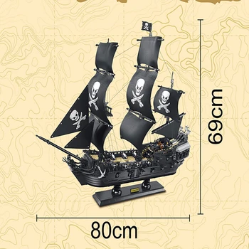 3600pcs Queen Anne s Revenge Ship Black Pearl Ship Pirates Ships Caribbean Model Building Blocks