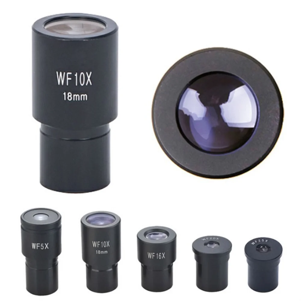 Широкоугольный окуляр микроскопа WF5X WF10X WF16X WF20X WF25X интерфейс 23,2 мм большое поле зрения