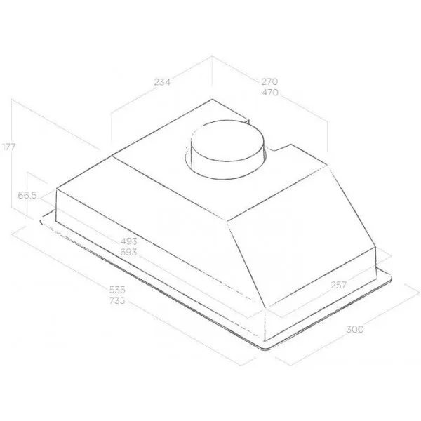 Built in hood Elica era s ix/A/52 stainless steel control rotary switches (1 Motor)Range Hoods
