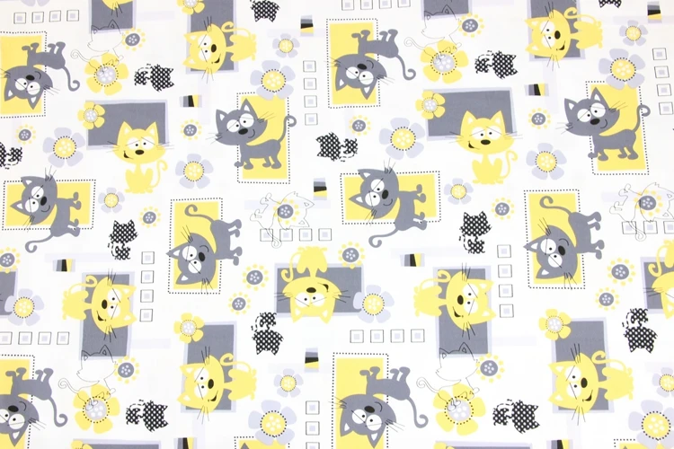 140*50 см мультфильм цветок котенок кошка хлопок ткань рубашка для маленьких мальчиков юбка Diy ручной работы дизайнерское постельное белье домашний кошелек из ткани одеяло