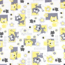 140*50 см мультфильм цветок котенок кошка хлопок ткань рубашка для маленьких мальчиков юбка Diy ручной работы дизайнерское постельное белье домашний кошелек из ткани одеяло