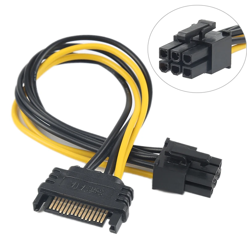 Кабель удлинитель SATA для жестких дисков серийный ATA 15pin папа Molex IDE 4pin/6pin мама
