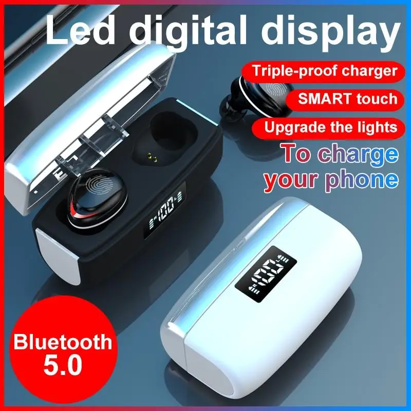 TWS стереонаушники W15 с поддержкой Bluetooth 5 0 и зарядным футляром на 1200 мА · ч|Наушники