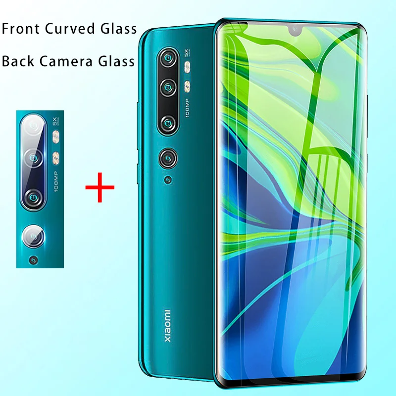 

2 IN 1 Screen Protector Camera Lens Film for Xiaomi Mi Note 10 CC9 Pro HD Full Cover Curved Tempered Glass for Xiaomi Mi Note 10