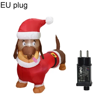 

1.5m Christmas Inflatable Puppy With Rotating LED Lights Luminous Decor Dog Doll Set For Indoor Outdoor Yard Garden Xmas Decor