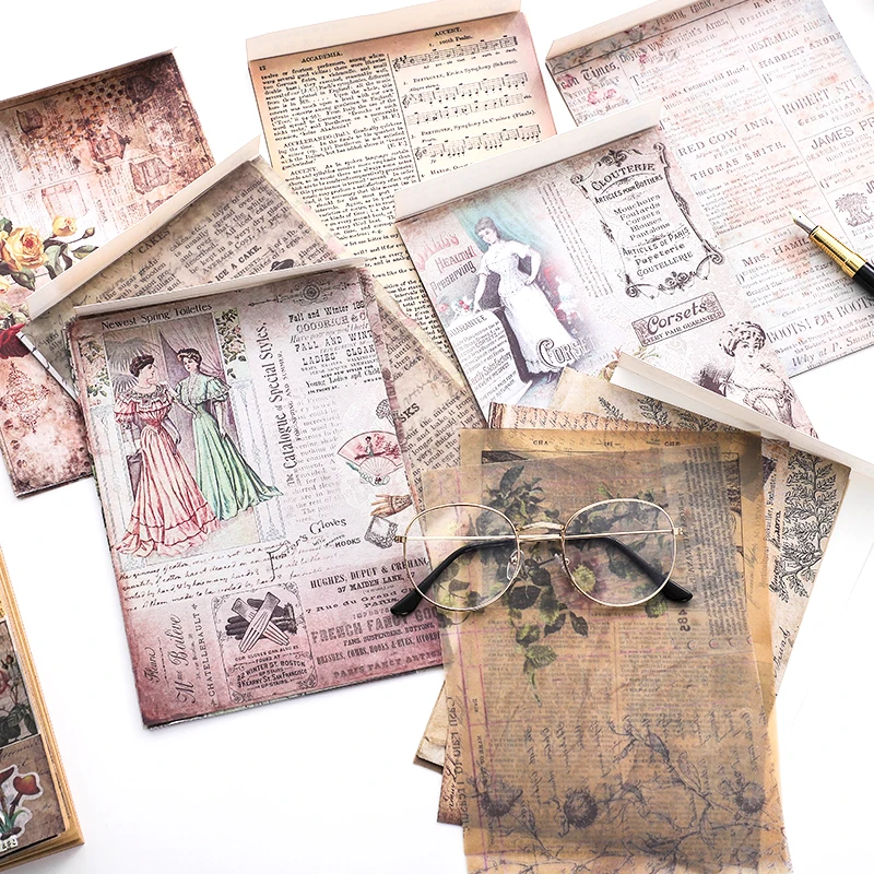 8 шт. натуральная растительная английская память фоновая бумага мусорный журнал