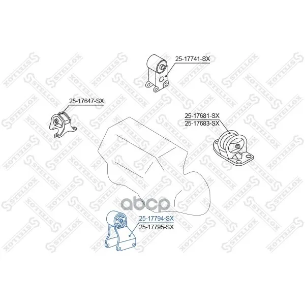 25-17794-Sx_подушка Двигателя Передняя! Nissan Maxima Cefiro A33 1998-2006 Stellox 2517794sx Stellox арт. 2517794SX