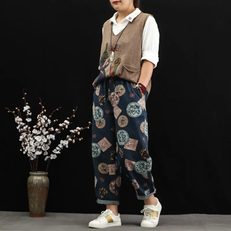 Max LuLu модные корейские Брендовые женские осенние джинсовые брюки в стиле панк женские эластичные джинсы с принтом винтажные свободные брюки больших размеров