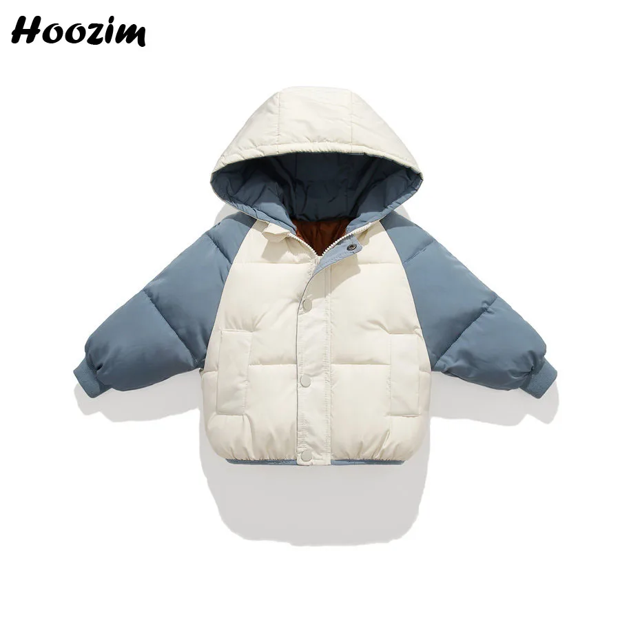 

2019 New Colorblock Jacket For Boys 18M-6 Years Casual Hooded Parka Baby Nice Kids Outerwear Cute Minimalist Warm Coat For Girls
