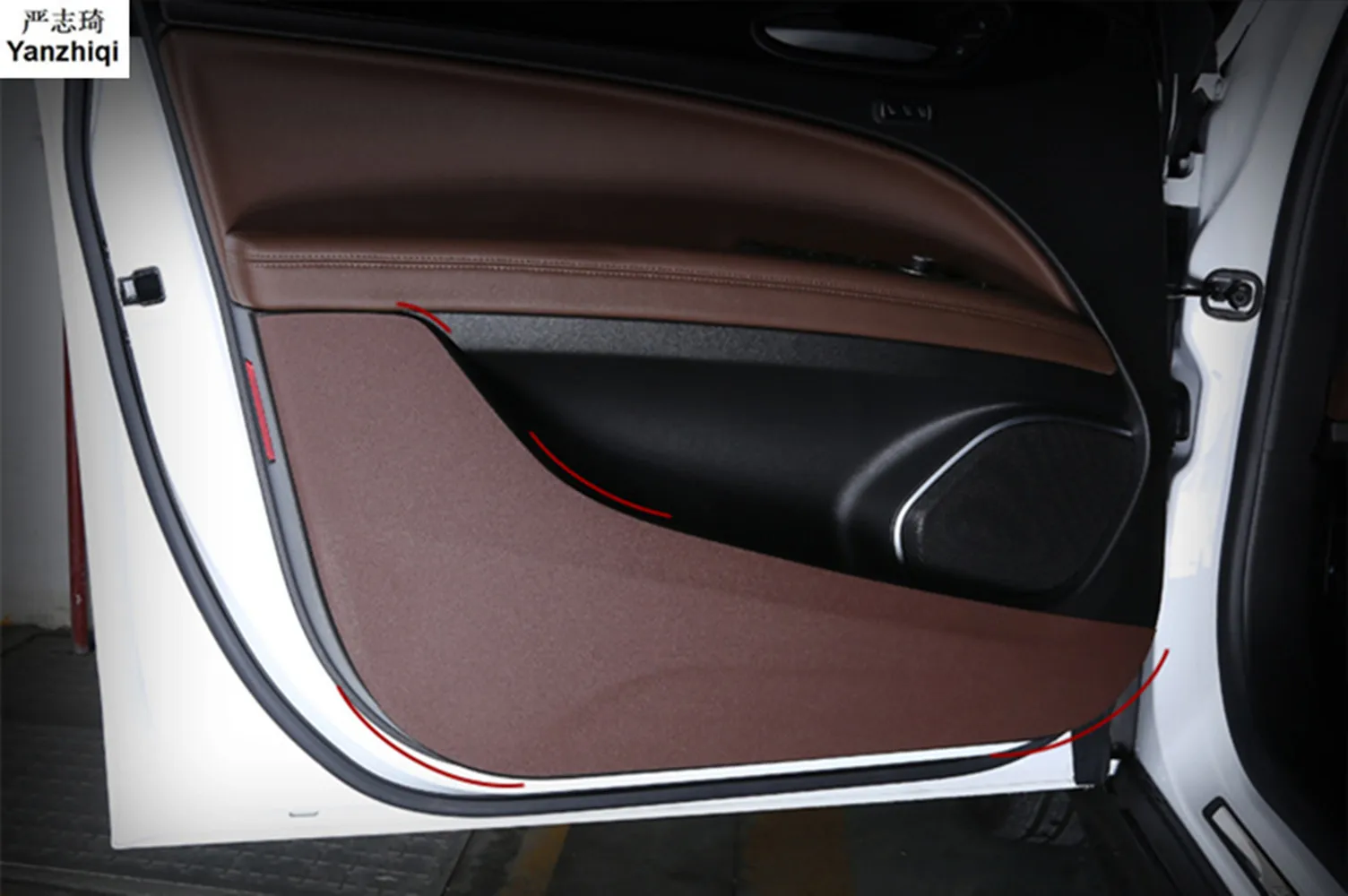 Free Shipping 4pcs/lot Pu Leather Car Doors Protection Kick Cover