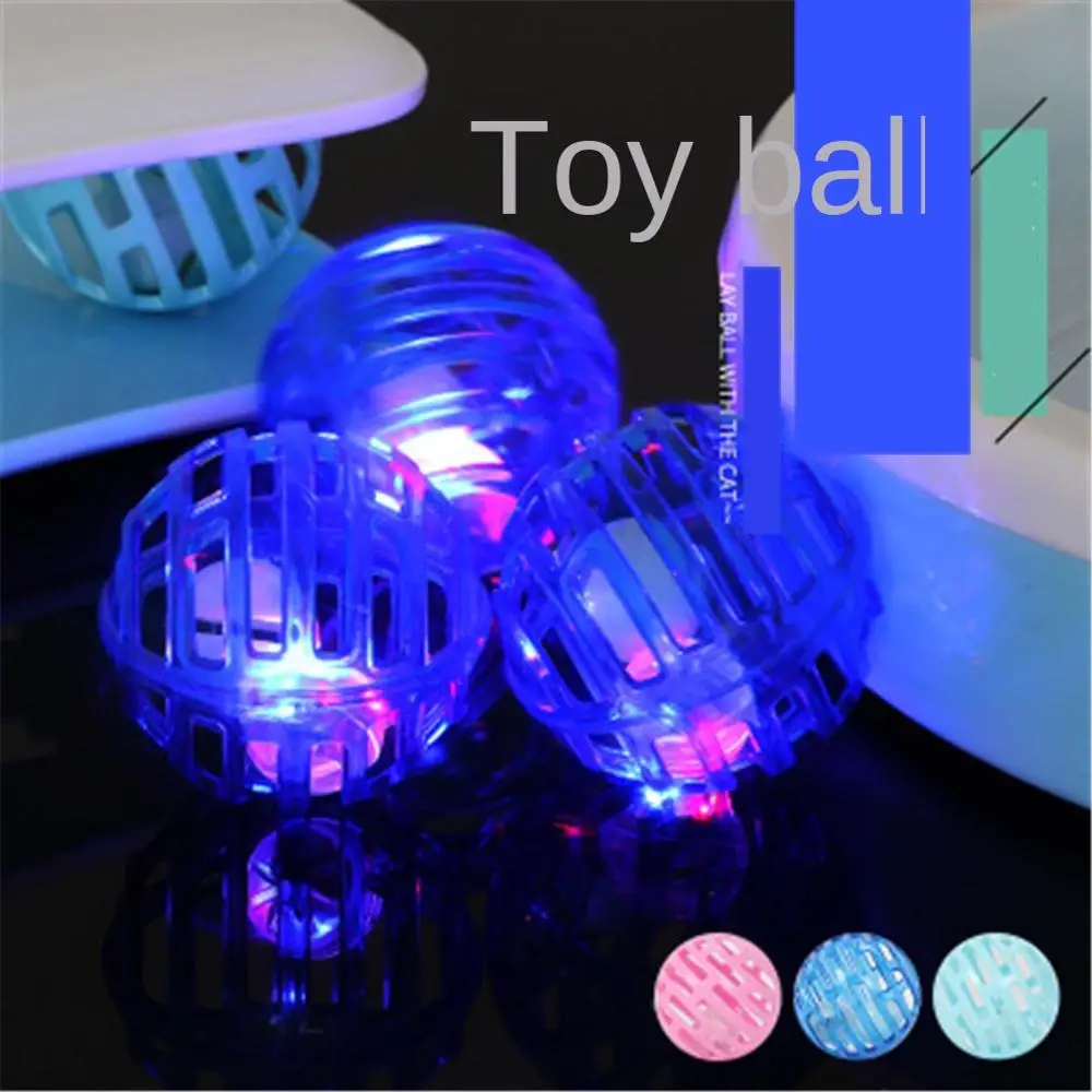 

LED Blinking Cat Ball Colorful Cat Toy Hollow Bell Ball Playing Chew Rattle Scratch Plastic Ball Interactive Cat Training Toys