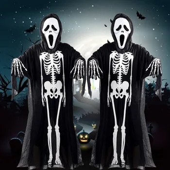 

Halloween Costume Skull Skeleton Demon Ghost Cosplay Costumes Adults Children & Kids Carnival Masquerade Dress Robes Scary Mask