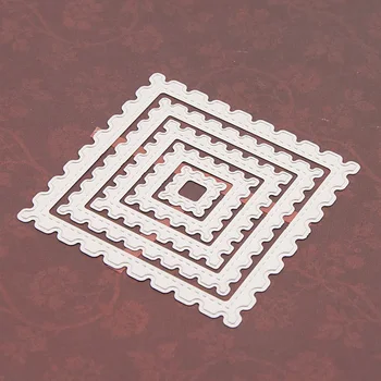 

5.4x5.4in/5.4x4.7in Checkered Background Metal Cutting Dies Suitable for Envelopes for DIY Scrapbooking Card Craft Decorative